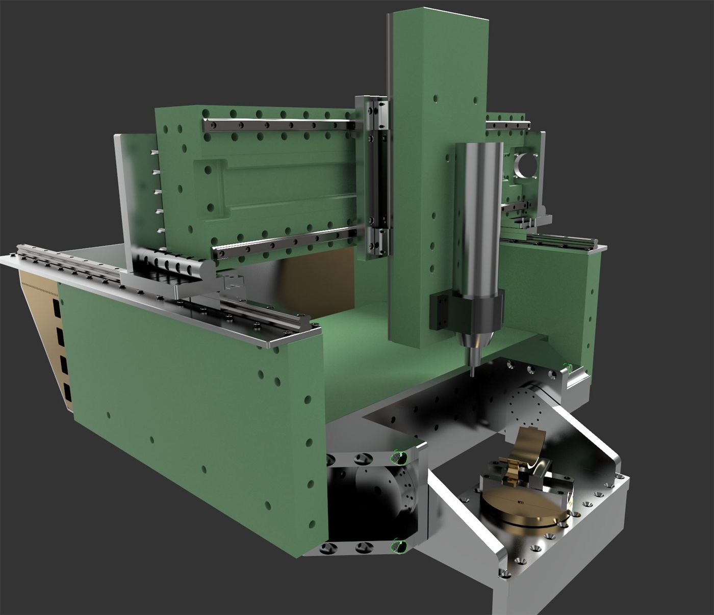 CAD render of a CNC machine tool designed by Pavel Senchagov