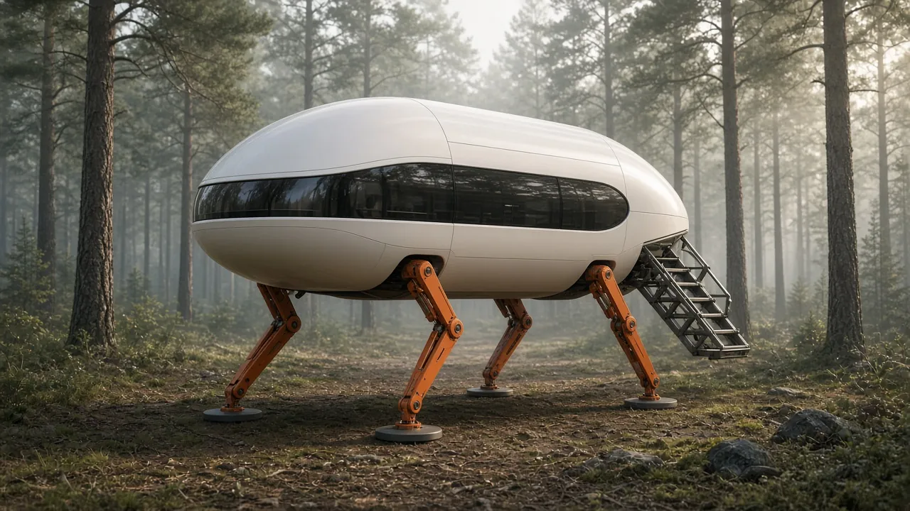 Visualisation: in a forest, ladder deployed