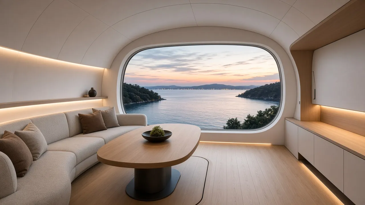 Visualisation: interior with panoramic window