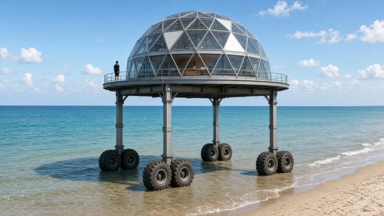 Visualisation: legs extended above the tide