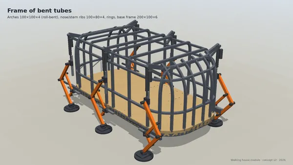 Frame of rolled tubes