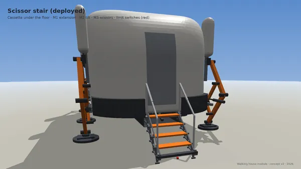 Scissor ladder deployed